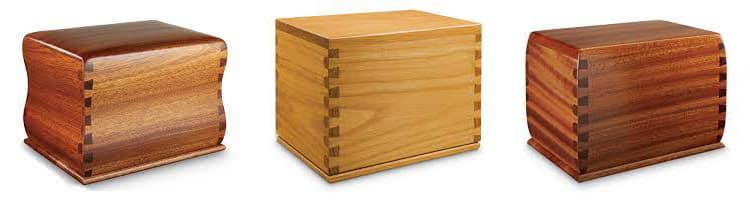 Wood cremation urns natural wood options
